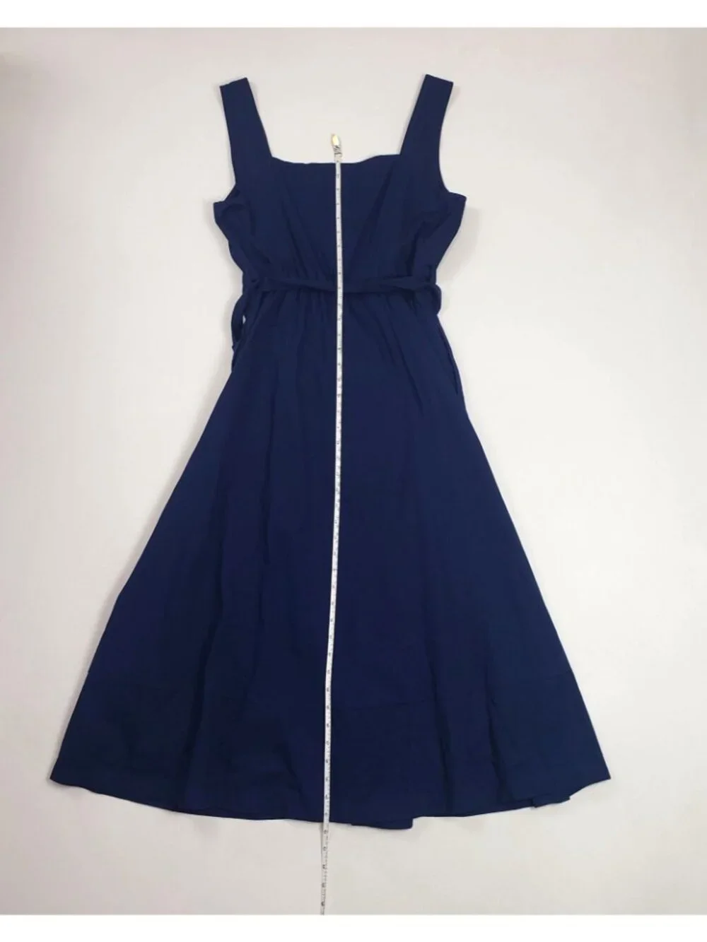J.Crew Factory Button-Front Belted Midi Dress Antique Navy Women’s Size 10 - Picture 9 of 16